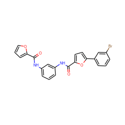 O=C(Nc1cccc(NC(=O)c2ccc(-c3cccc(Br)c3)o2)c1)c1ccco1 ZINC000000755340