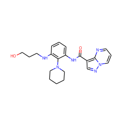 O=C(Nc1cccc(NCCCO)c1N1CCCCC1)c1cnn2cccnc12 ZINC000113652828