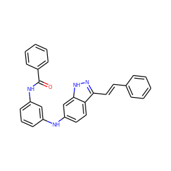 O=C(Nc1cccc(Nc2ccc3c(/C=C/c4ccccc4)n[nH]c3c2)c1)c1ccccc1 ZINC000166959134