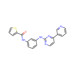 O=C(Nc1cccc(Nc2nccc(-c3cccnc3)n2)c1)c1cccs1 ZINC000029554284