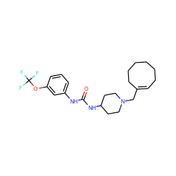 O=C(Nc1cccc(OC(F)(F)F)c1)NC1CCN(CC2=CCCCCCC2)CC1 ZINC000028708489