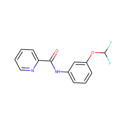 O=C(Nc1cccc(OC(F)F)c1)c1ccccn1 ZINC000042966490