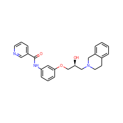 O=C(Nc1cccc(OC[C@@H](O)CN2CCc3ccccc3C2)c1)c1cccnc1 ZINC000219737950