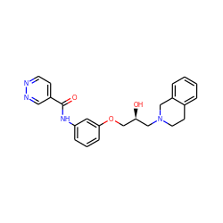 O=C(Nc1cccc(OC[C@@H](O)CN2CCc3ccccc3C2)c1)c1ccnnc1 ZINC000219744463