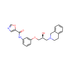 O=C(Nc1cccc(OC[C@@H](O)CN2CCc3ccccc3C2)c1)c1cnco1 ZINC000219726503