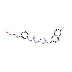 O=C(Nc1cccc(OCCO)c1)N[C@@H]1CCN(Cc2ccc3cc(F)ccc3c2)C1 ZINC000095577370