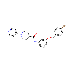 O=C(Nc1cccc(OCc2ccc(Br)cc2)c1)C1CCN(c2ccncc2)CC1 ZINC000096285762