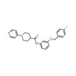 O=C(Nc1cccc(OCc2ccc(F)cc2)c1)C1CCN(c2ccncc2)CC1 ZINC000096285742