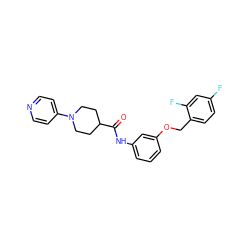 O=C(Nc1cccc(OCc2ccc(F)cc2F)c1)C1CCN(c2ccncc2)CC1 ZINC000096285765