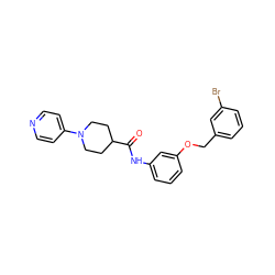 O=C(Nc1cccc(OCc2cccc(Br)c2)c1)C1CCN(c2ccncc2)CC1 ZINC000096285761