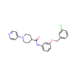 O=C(Nc1cccc(OCc2cccc(Cl)c2)c1)C1CCN(c2ccncc2)CC1 ZINC000096285763