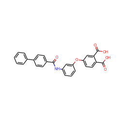 O=C(Nc1cccc(Oc2ccc(C(=O)O)c(C(=O)O)c2)c1)c1ccc(-c2ccccc2)cc1 ZINC000013152087