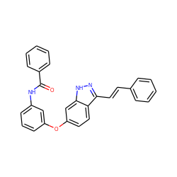 O=C(Nc1cccc(Oc2ccc3c(/C=C/c4ccccc4)n[nH]c3c2)c1)c1ccccc1 ZINC000166668896