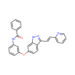 O=C(Nc1cccc(Oc2ccc3c(/C=C/c4ccccn4)n[nH]c3c2)c1)c1ccccc1 ZINC000003927809