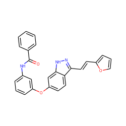 O=C(Nc1cccc(Oc2ccc3c(/C=C/c4ccco4)n[nH]c3c2)c1)c1ccccc1 ZINC000167023987