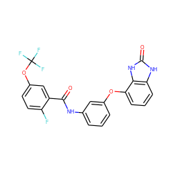 O=C(Nc1cccc(Oc2cccc3[nH]c(=O)[nH]c23)c1)c1cc(OC(F)(F)F)ccc1F ZINC000045355118