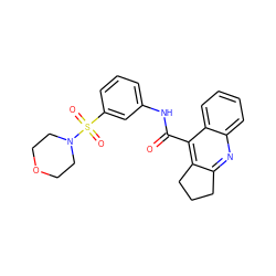 O=C(Nc1cccc(S(=O)(=O)N2CCOCC2)c1)c1c2c(nc3ccccc13)CCC2 ZINC000008774826