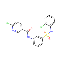 O=C(Nc1cccc(S(=O)(=O)Nc2ccccc2Cl)c1)c1ccc(Cl)nc1 ZINC000008694024