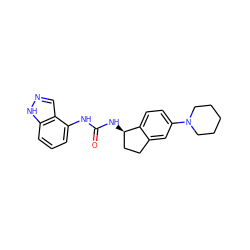 O=C(Nc1cccc2[nH]ncc12)N[C@@H]1CCc2cc(N3CCCCC3)ccc21 ZINC000028964686