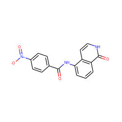 O=C(Nc1cccc2c(=O)[nH]ccc12)c1ccc([N+](=O)[O-])cc1 ZINC000071318049