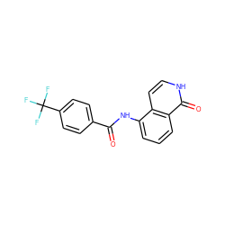 O=C(Nc1cccc2c(=O)[nH]ccc12)c1ccc(C(F)(F)F)cc1 ZINC000071317990