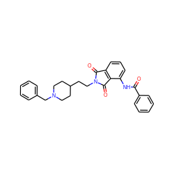 O=C(Nc1cccc2c1C(=O)N(CCC1CCN(Cc3ccccc3)CC1)C2=O)c1ccccc1 ZINC000003814228