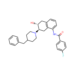 O=C(Nc1cccc2c1C[C@@H](N1CCC(Cc3ccccc3)CC1)[C@H](O)C2)c1ccc(F)cc1 ZINC000473109837