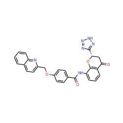 O=C(Nc1cccc2c1O[C@H](c1nn[nH]n1)CC2=O)c1ccc(OCc2ccc3ccccc3n2)cc1 ZINC000029408876