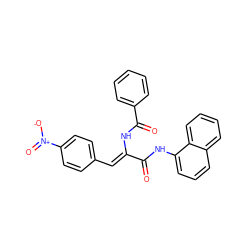 O=C(Nc1cccc2ccccc12)/C(=C/c1ccc([N+](=O)[O-])cc1)NC(=O)c1ccccc1 ZINC000008397907