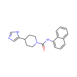 O=C(Nc1cccc2ccccc12)N1CCC(c2cnc[nH]2)CC1 ZINC000374198805