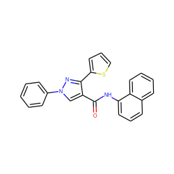 O=C(Nc1cccc2ccccc12)c1cn(-c2ccccc2)nc1-c1cccs1 ZINC000003166699