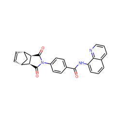 O=C(Nc1cccc2cccnc12)c1ccc(N2C(=O)[C@H]3[C@@H]4C=C[C@@H](C4)[C@H]3C2=O)cc1 ZINC000000915717