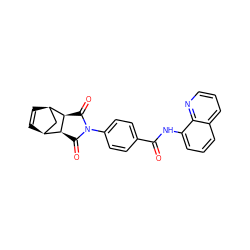 O=C(Nc1cccc2cccnc12)c1ccc(N2C(=O)[C@H]3[C@H]4C=C[C@H](C4)[C@H]3C2=O)cc1 ZINC000002483738