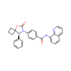 O=C(Nc1cccc2cccnc12)c1ccc(N2C(=O)OC3(CCC3)[C@@H]2c2ccccc2)cc1 ZINC000147079710