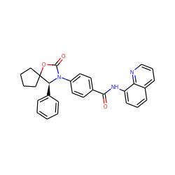 O=C(Nc1cccc2cccnc12)c1ccc(N2C(=O)OC3(CCCC3)[C@@H]2c2ccccc2)cc1 ZINC000147033666