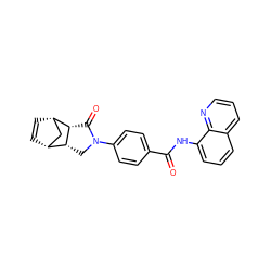 O=C(Nc1cccc2cccnc12)c1ccc(N2C[C@@H]3[C@@H]4C=C[C@@H](C4)[C@@H]3C2=O)cc1 ZINC000096909107