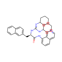 O=C(Nc1cccc2ccncc12)[C@@H](Cc1ccc2ccccc2c1)N/C(=N/C1CCCCC1)NC1CCCCC1 ZINC000027182898