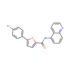 O=C(Nc1cccc2ncccc12)c1ccc(-c2ccc(Br)cc2)o1 ZINC000001065345