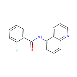 O=C(Nc1cccc2ncccc12)c1ccccc1F ZINC000000556434