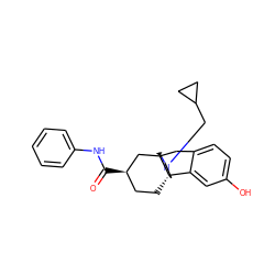 O=C(Nc1ccccc1)[C@@H]1CC[C@]23CCN(CC4CC4)C[C@]2(Cc2ccc(O)cc23)C1 ZINC000084617682