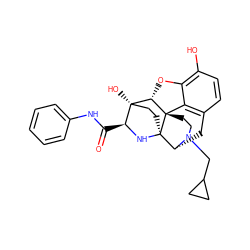 O=C(Nc1ccccc1)[C@@H]1N[C@@]23CC[C@]1(O)[C@@H]1Oc4c(O)ccc5c4[C@@]12CCN(CC1CC1)[C@@H]3C5 ZINC000096924000