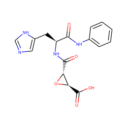 O=C(Nc1ccccc1)[C@H](Cc1cnc[nH]1)NC(=O)[C@H]1O[C@@H]1C(=O)O ZINC000096917566