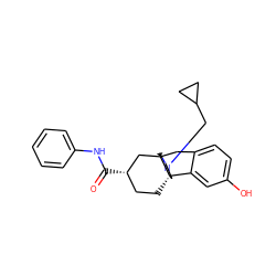 O=C(Nc1ccccc1)[C@H]1CC[C@]23CCN(CC4CC4)C[C@]2(Cc2ccc(O)cc23)C1 ZINC000084616240