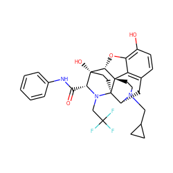 O=C(Nc1ccccc1)[C@H]1N(CC(F)(F)F)[C@@]23CC[C@]1(O)[C@@H]1Oc4c(O)ccc5c4[C@@]12CCN(CC1CC1)[C@@H]3C5 ZINC000096924006