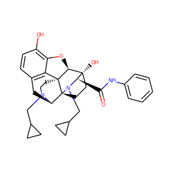 O=C(Nc1ccccc1)[C@H]1N(CC2CC2)[C@@]23CC[C@]1(O)[C@@H]1Oc4c(O)ccc5c4[C@@]12CCN(CC1CC1)[C@@H]3C5 ZINC000096924003