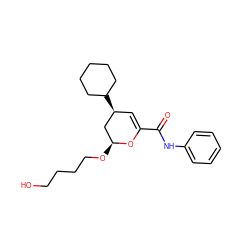 O=C(Nc1ccccc1)C1=C[C@H](C2CCCCC2)C[C@H](OCCCCO)O1 ZINC000012482242