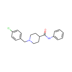 O=C(Nc1ccccc1)C1CCN(Cc2ccc(Cl)cc2)CC1 ZINC000009063368