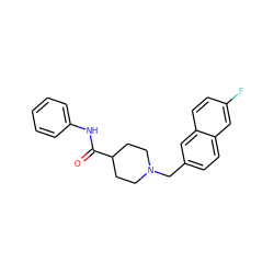 O=C(Nc1ccccc1)C1CCN(Cc2ccc3cc(F)ccc3c2)CC1 ZINC000029123495