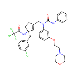 O=C(Nc1ccccc1)N(CC1=C[C@@](Cc2cccc(Cl)c2)(NC(=O)C(Cl)(Cl)Cl)CC1)c1cccc(OCCN2CCOCC2)c1 ZINC000049778228