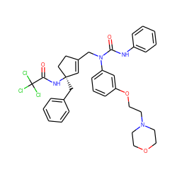 O=C(Nc1ccccc1)N(CC1=C[C@@](Cc2ccccc2)(NC(=O)C(Cl)(Cl)Cl)CC1)c1cccc(OCCN2CCOCC2)c1 ZINC000049778327